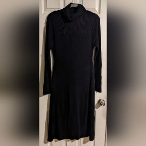 FINAL PRICE Moussy Black Sweater Dress Free Size Ribbed Turtleneck Cozy Long Slv